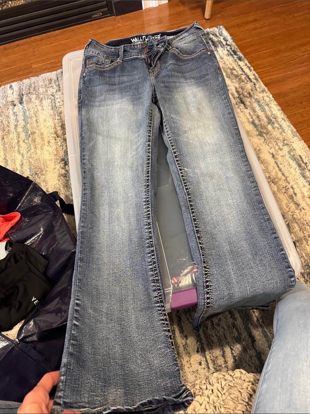 Wallflower Women's Light Blue Flare Jeans